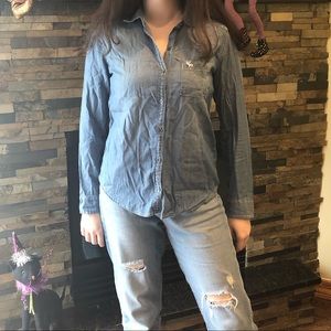 Abercrombie Kids jean button up